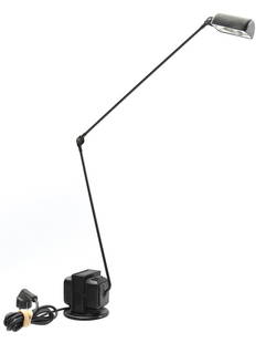 Tommaso Cimini: Tommaso Cimini (1947-1997)Blackened adjustable desk lamp, design Tommaso Cimini for Lumina, model 'Daphine', Italy design year 1975, later version, ca. 55 cm high