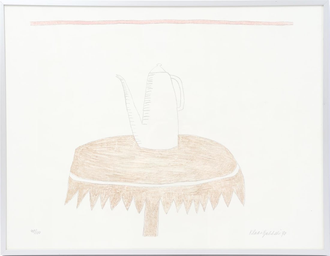 Klaas Gubbels: Klaas Gubbels (1934-)Coffee pot on the table, litho dated 1978, 48/100, 50x65 cm