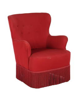 Theo Ruth: Theo Ruth (1915-1971)Red upholstered armchair, design Theo Ruth for Artifort, marked on the bottom, Netherlands, 1950s