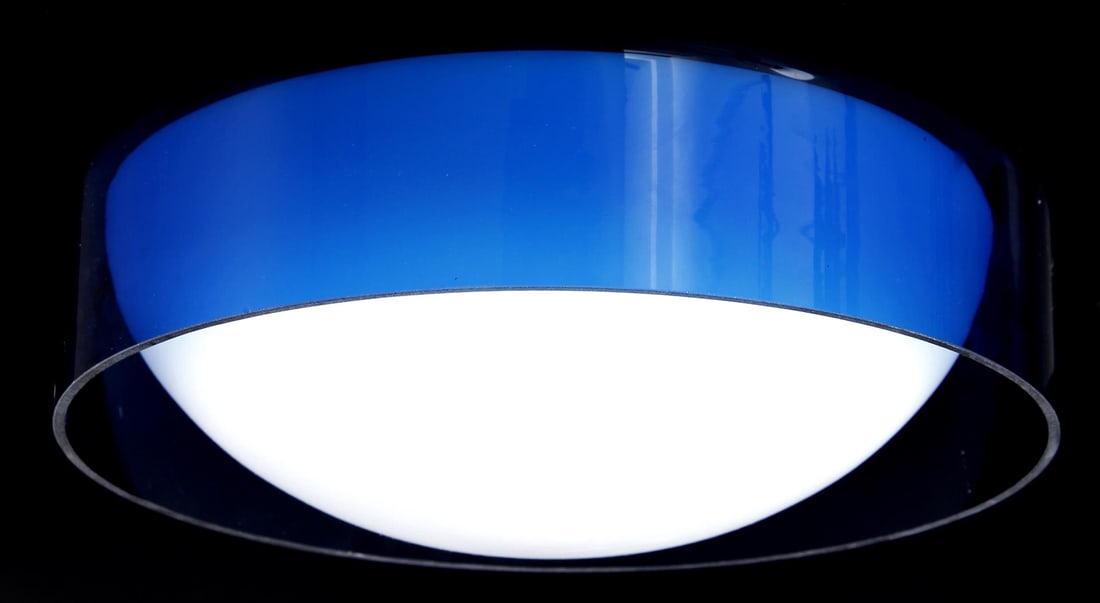 Blue and white glass ceiling lamp (1 of 1)
