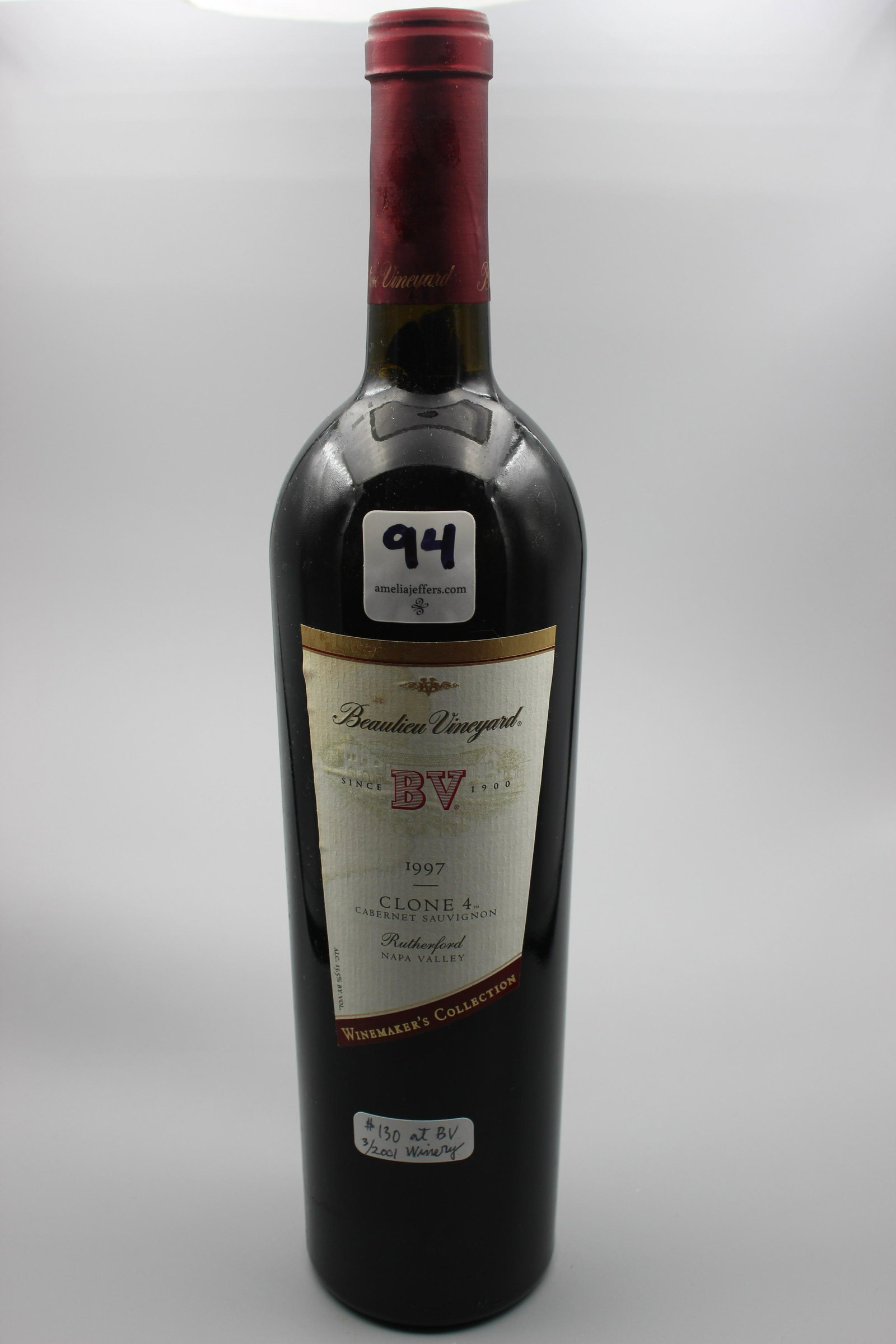 1997 CABERNET SAUVIGNON.: Napa Valley, California. Beaulieu Vineyard, Clone 4 (Reserve). (750ml) Sold on behalf of the Estate of Sharron M. Capen, Delaware County, Ohio, Probate Court, Case #21010043 PES.