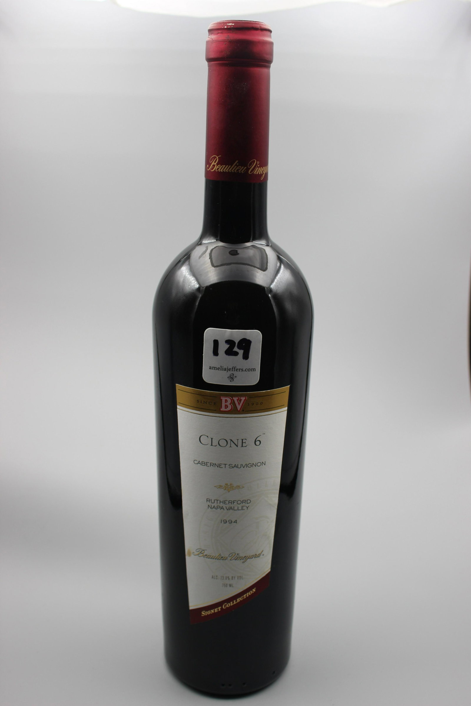 1994 CABERNET SAUVIGNON.: Napa Valley, California. Beaulieu Vineyard (BV), Clone 6, Signet Collection. (750ml) Sold on behalf of the Estate of Sharron M. Capen, Delaware County, Ohio, Probate Court, Case #21010043 PES.