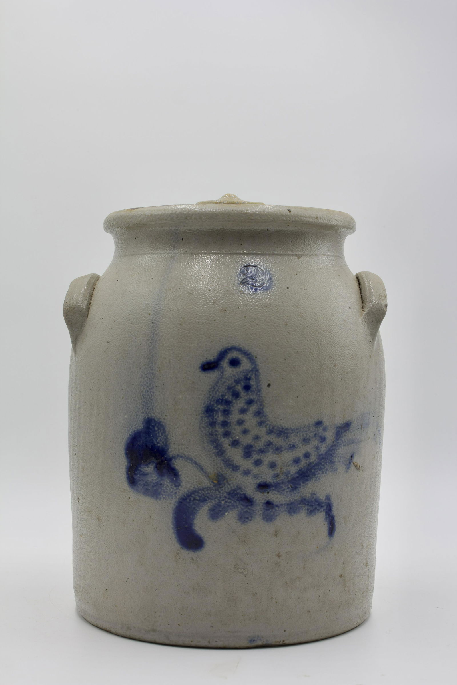 DECORATED STONEWARE CROCK. (1 of 4)
