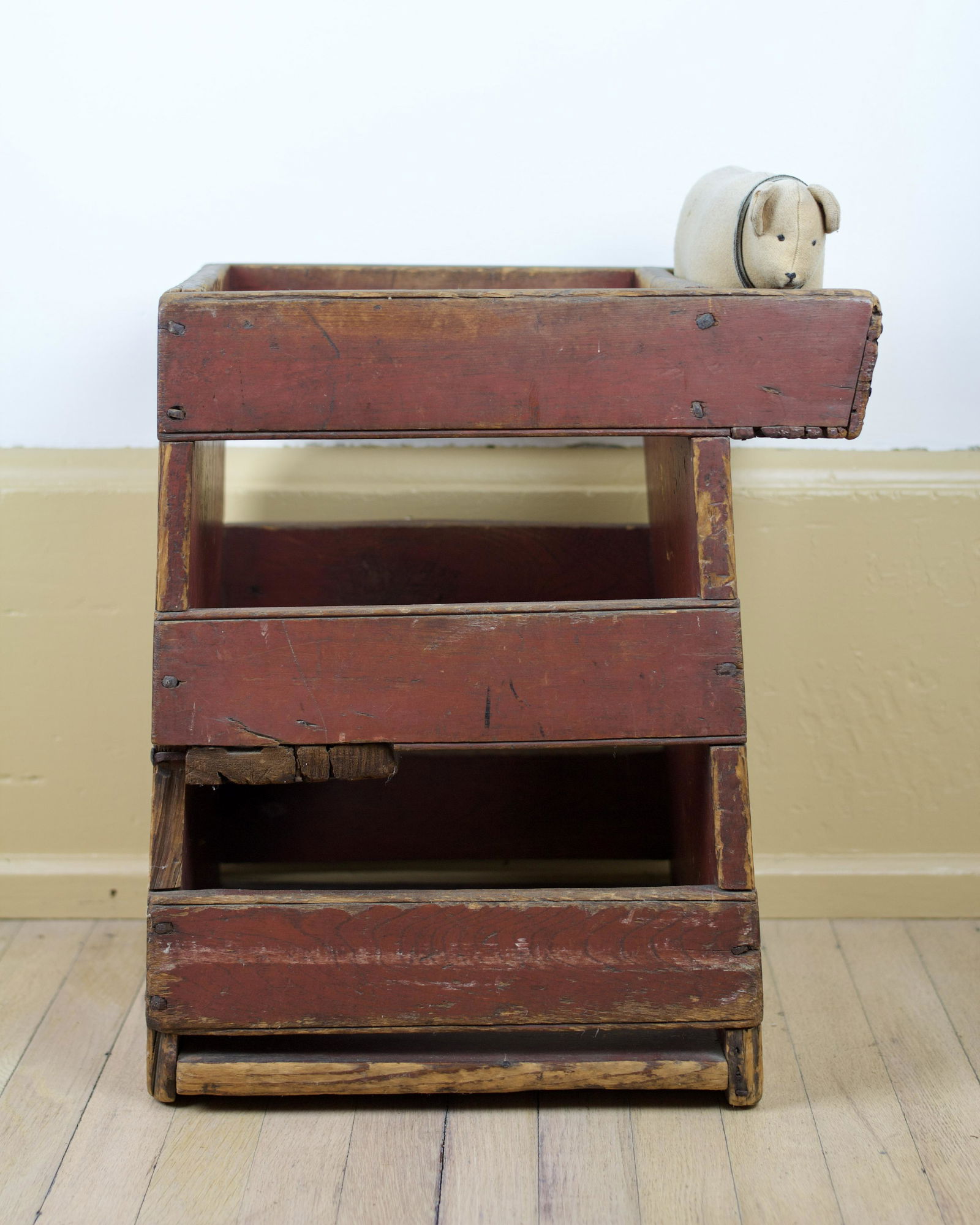 PAINTED WOOD BABY TENDER. (1 of 7)