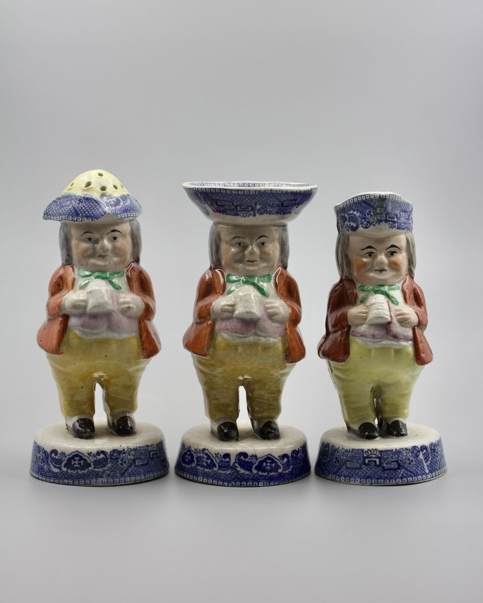 GROUP OF STAFFORDSHIRE TOBY FIGURES. (1 of 6)