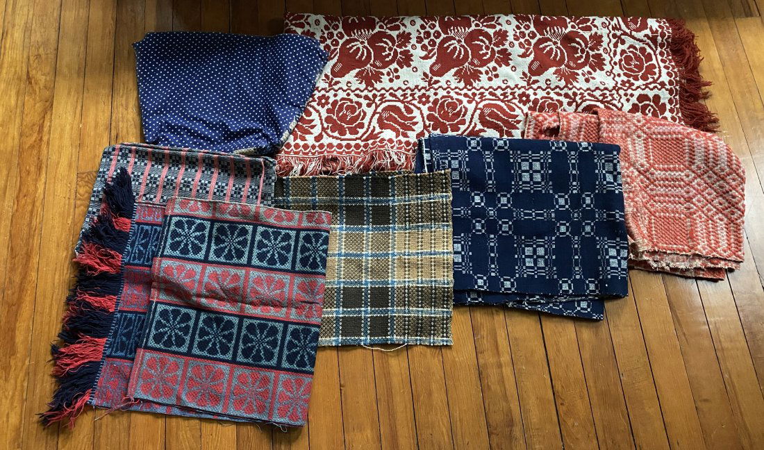 RED AND WHITE COVERLET WITH CUTTERS. (1 of 1)