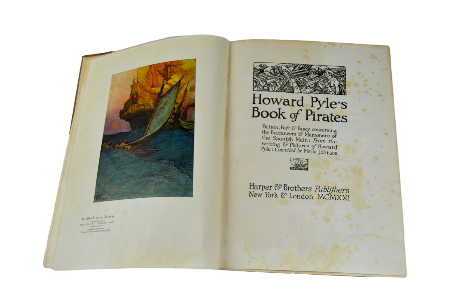 Pub. 1921, First Edition, Second Printing, Colour Plates, Illustrated, "Howard Pyle's Book of (1 of 7)