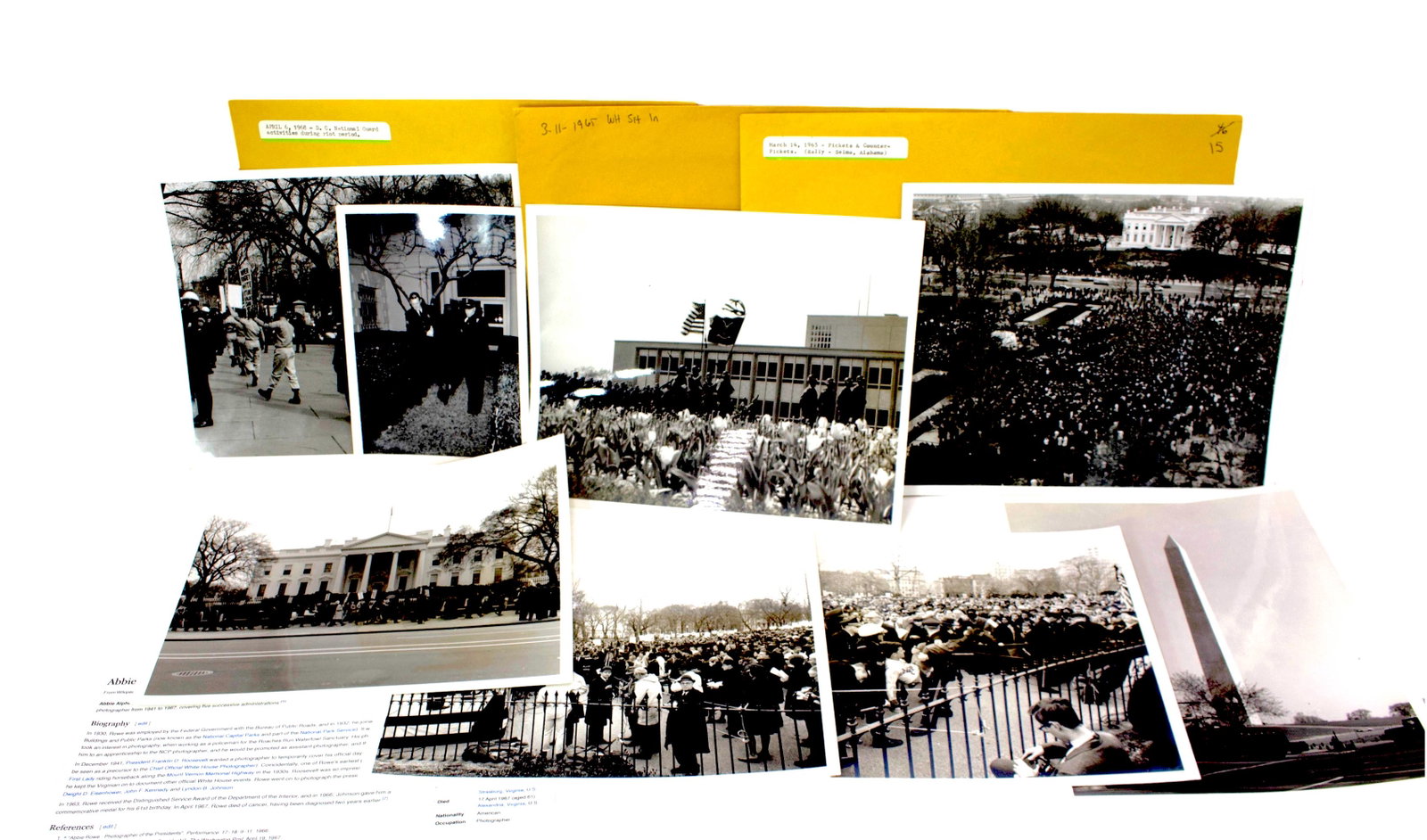Circa 1965-1968, Official White House Silver Gelatin Photographs by Abbie Rowe, The White House: Circa 1965-1968, Official White House Silver Gelatin Photographs of Civil Rights' marchers and protesters encountering militant police forces and white facists a variety of historic Washington D.C. an