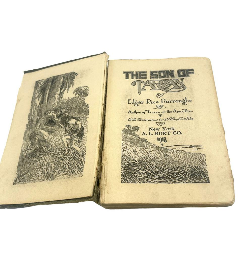 Pub. 1918, Illustrated, "The Son of Tarzan" by Edgar Rice Burroughs, Hardcover Book. (1 of 3)