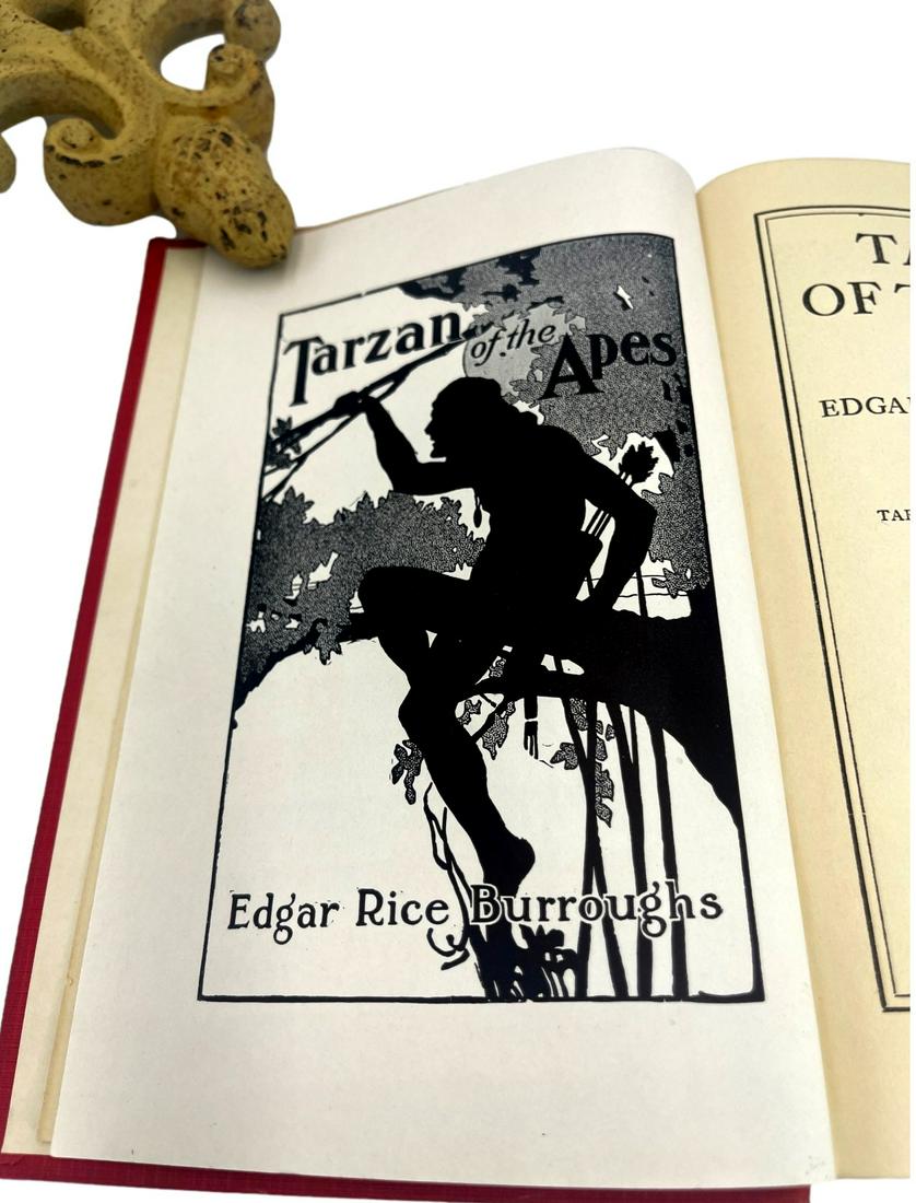 Pub. 1914, First Edition Thus., Illustrated, "Tarzan of the Apes" by Edgar Rice Burroughs, Hardcover (1 of 3)
