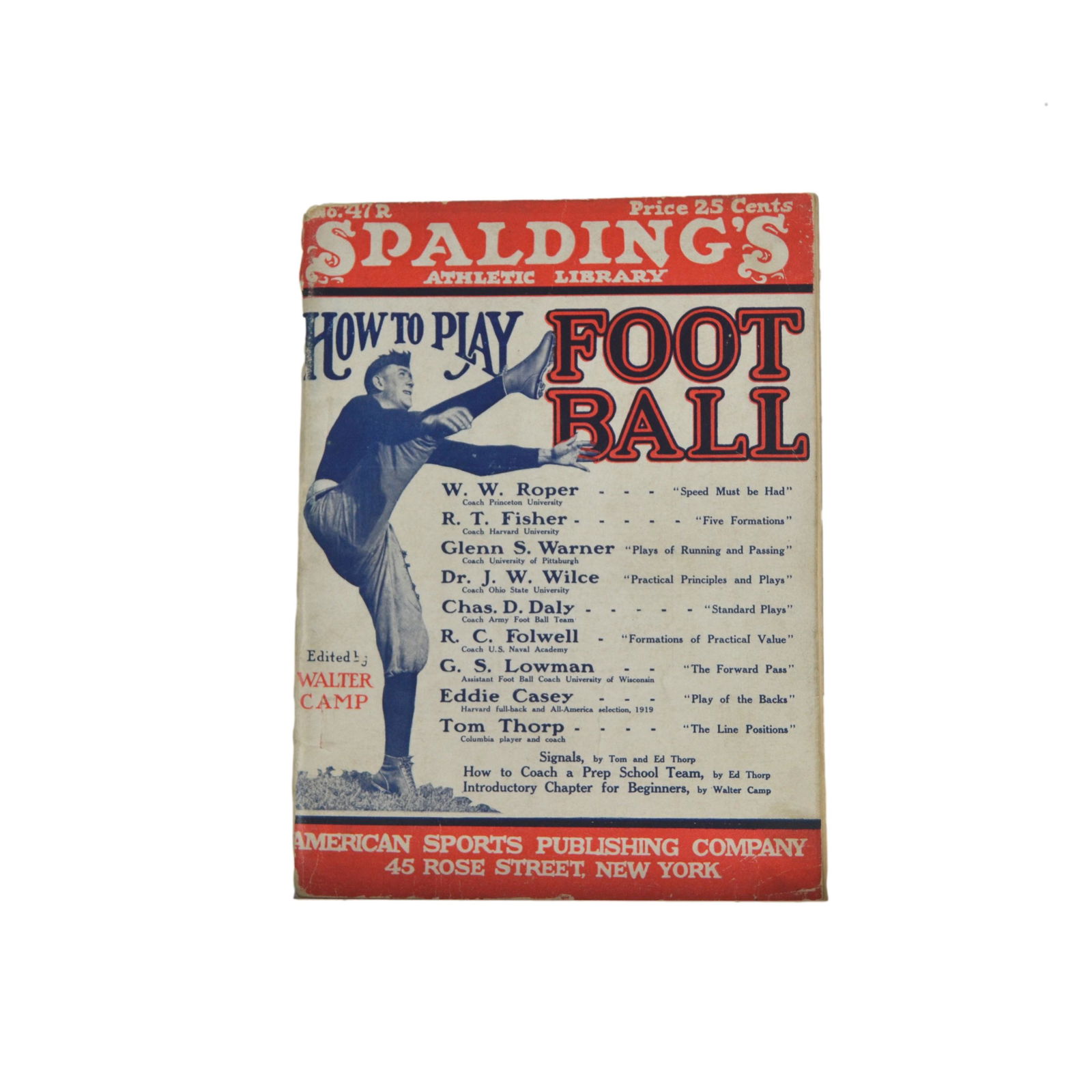 Pub. 1927, Illustrated, "How to Play Football", by Spalding's Athlete Library, Softcover Book. (1 of 6)