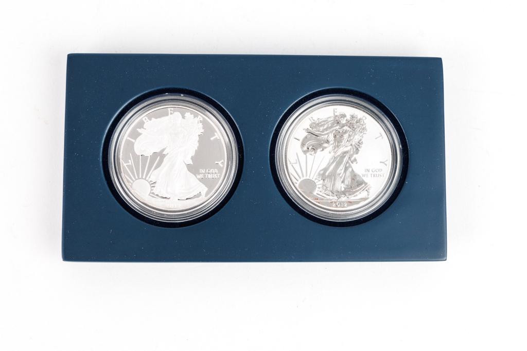 AMERICAN SILVER PROOF SET.: American, 21st Century. One 2012-S United States Mint American Eagle San Francisco Two-Coin Silver Proof Set in original packaging.