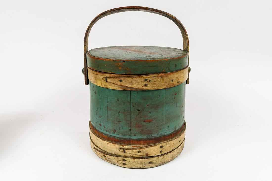 Blue And Butter Yellow Firkin. Auction