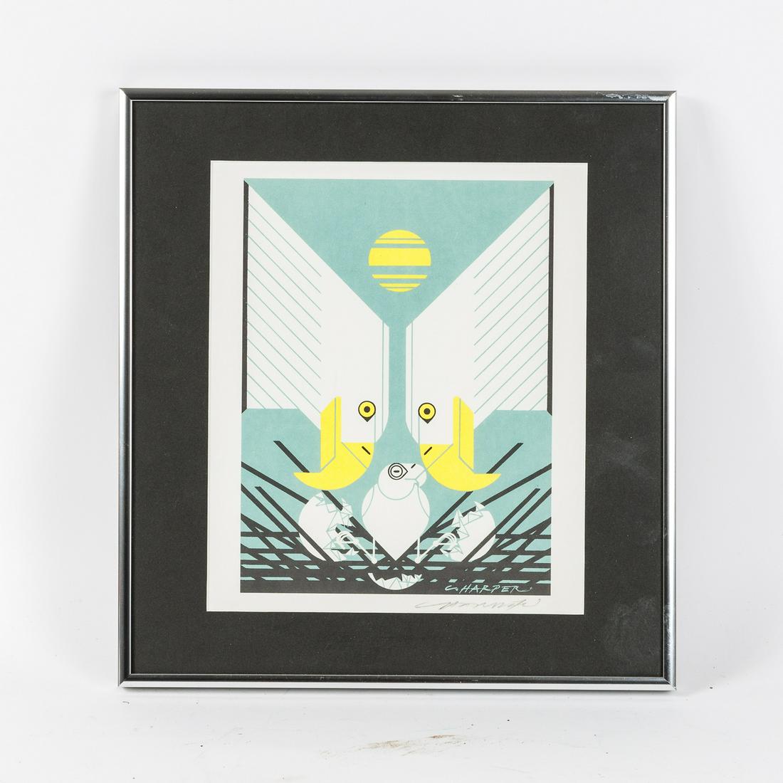 CHARLE HARPER LITHOGRAPH: 1976 Eagles Nest