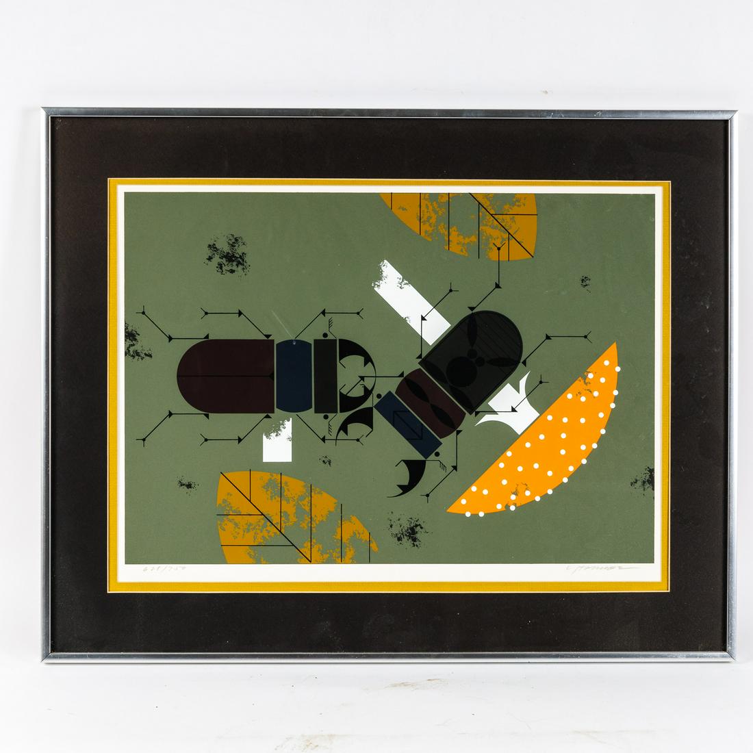 CHARLIE HARPER LITHOGRAPH: 1971 Lithograph Beetle Battle 628 of 750