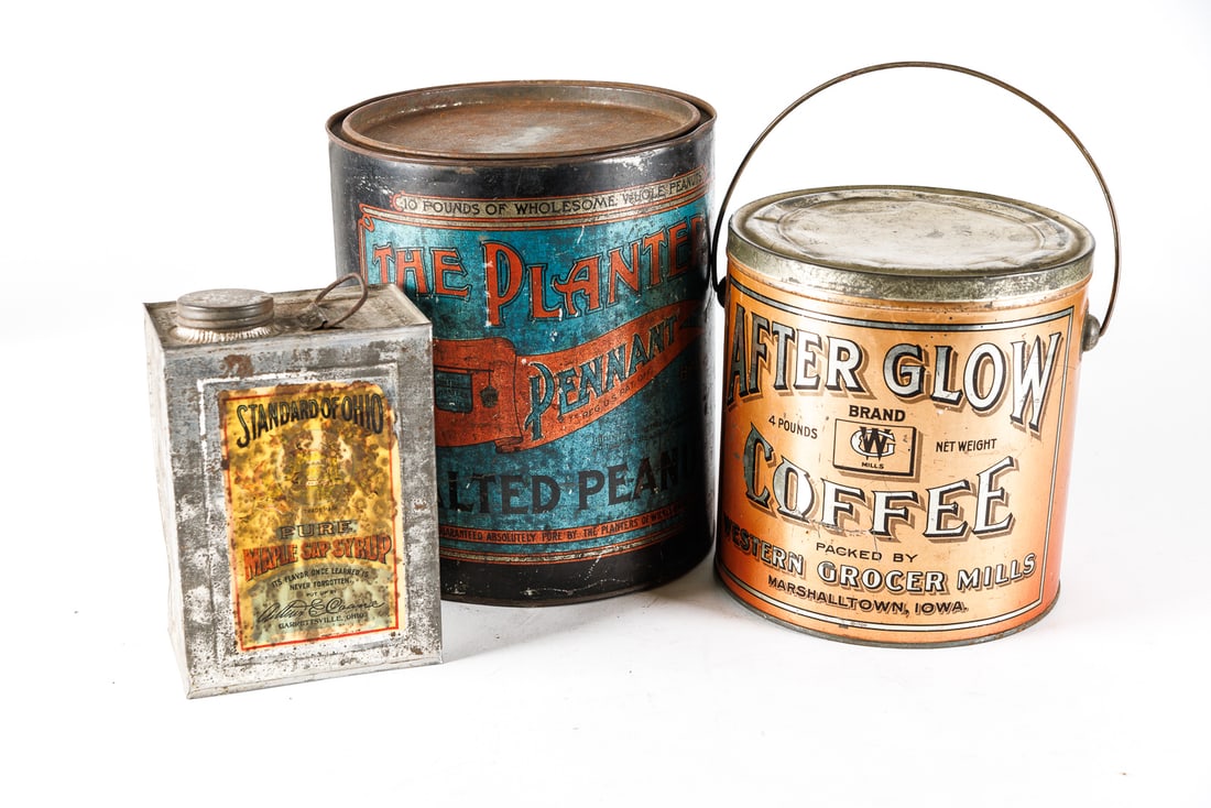 GROUP OF ADVERTISING TINS. (1 of 7)