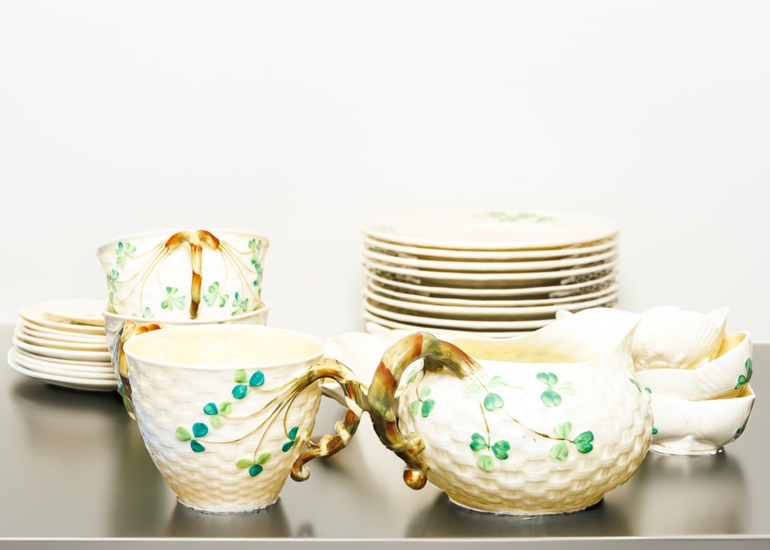 GROUP OF EARLY BELLEEK PARIAN PORCELAIN. (1 of 6)