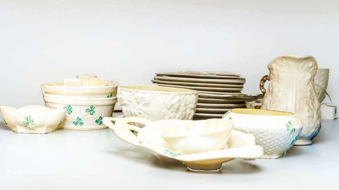 GROUP OF EARLY BELLEEK PARIAN PORCELAIN. (1 of 5)