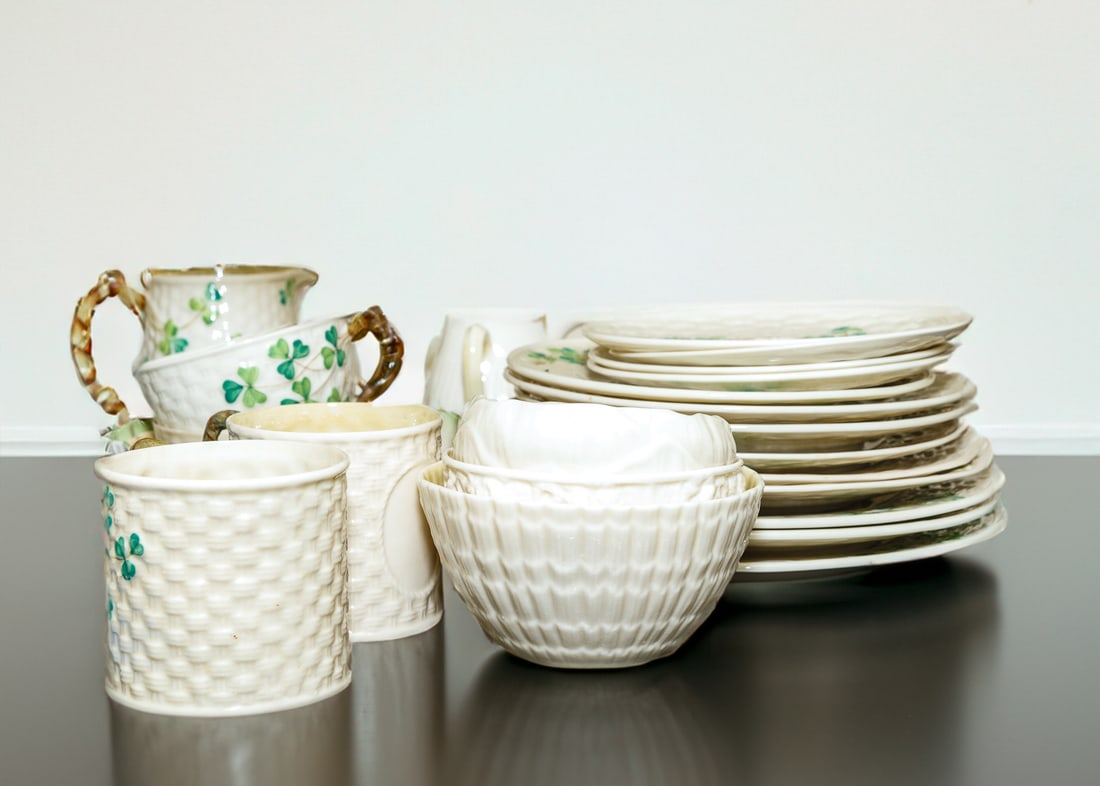 GROUP OF EARLY BELLEEK PARIAN PORCELAIN. (1 of 4)