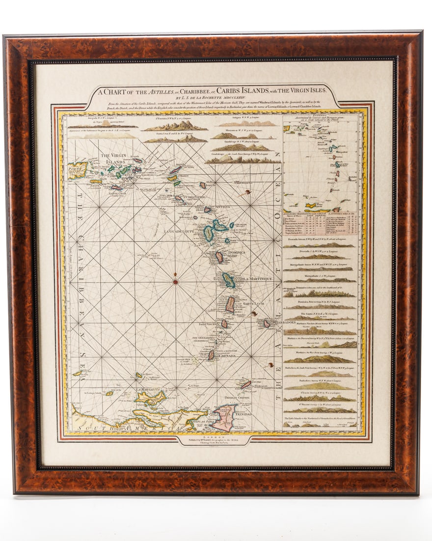 MAP ENGRAVING OF THE CARIBBEAN ISLANDS BY WM. FADEN.: MAP ENGRAVING OF THE CARIBBEAN ISLANDS BY WM. FADEN. English, 19th Century. "Chart of the Antilles".