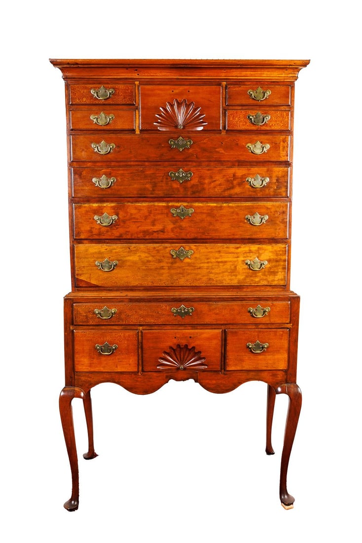 QUEEN ANNE HIGH CHEST. (1 of 9)