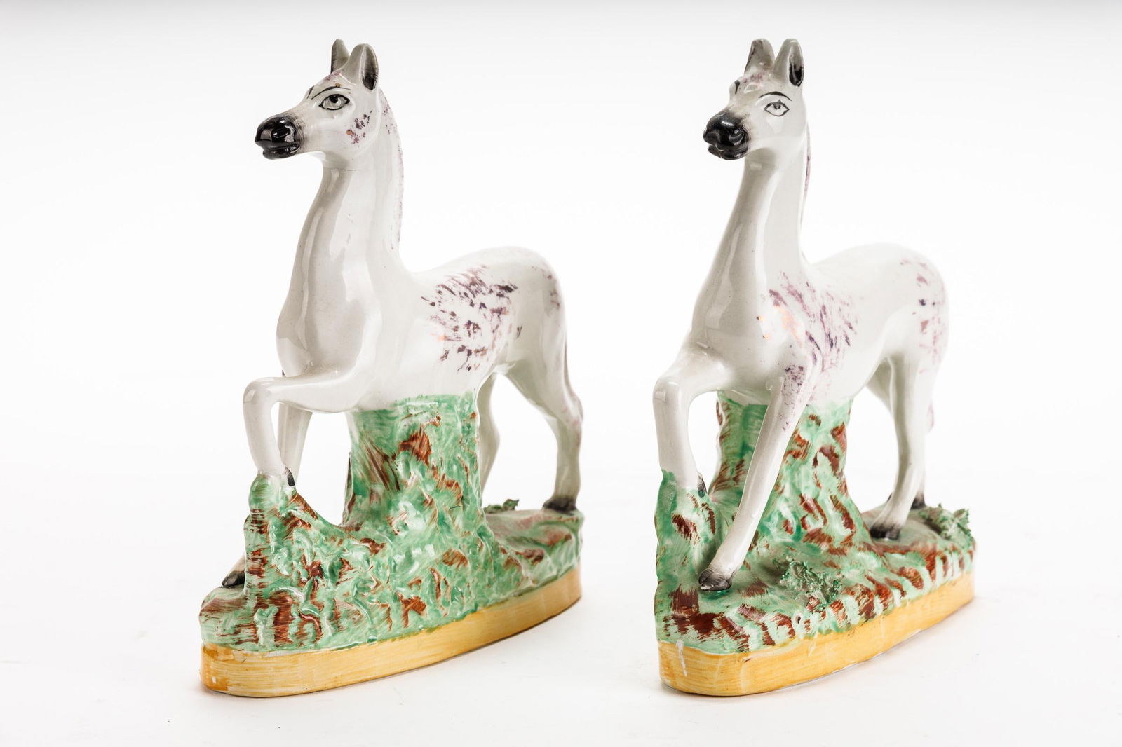PAIR OF STAFFORDSHIRE HORSES. (1 of 15)