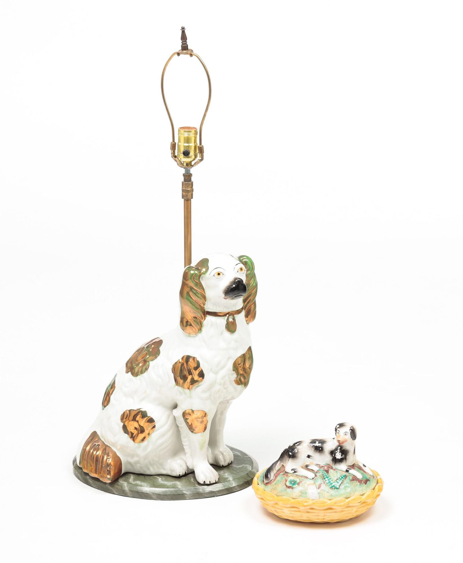 TWO STAFFORDSHIRE FIGURAL PIECES. (1 of 5)