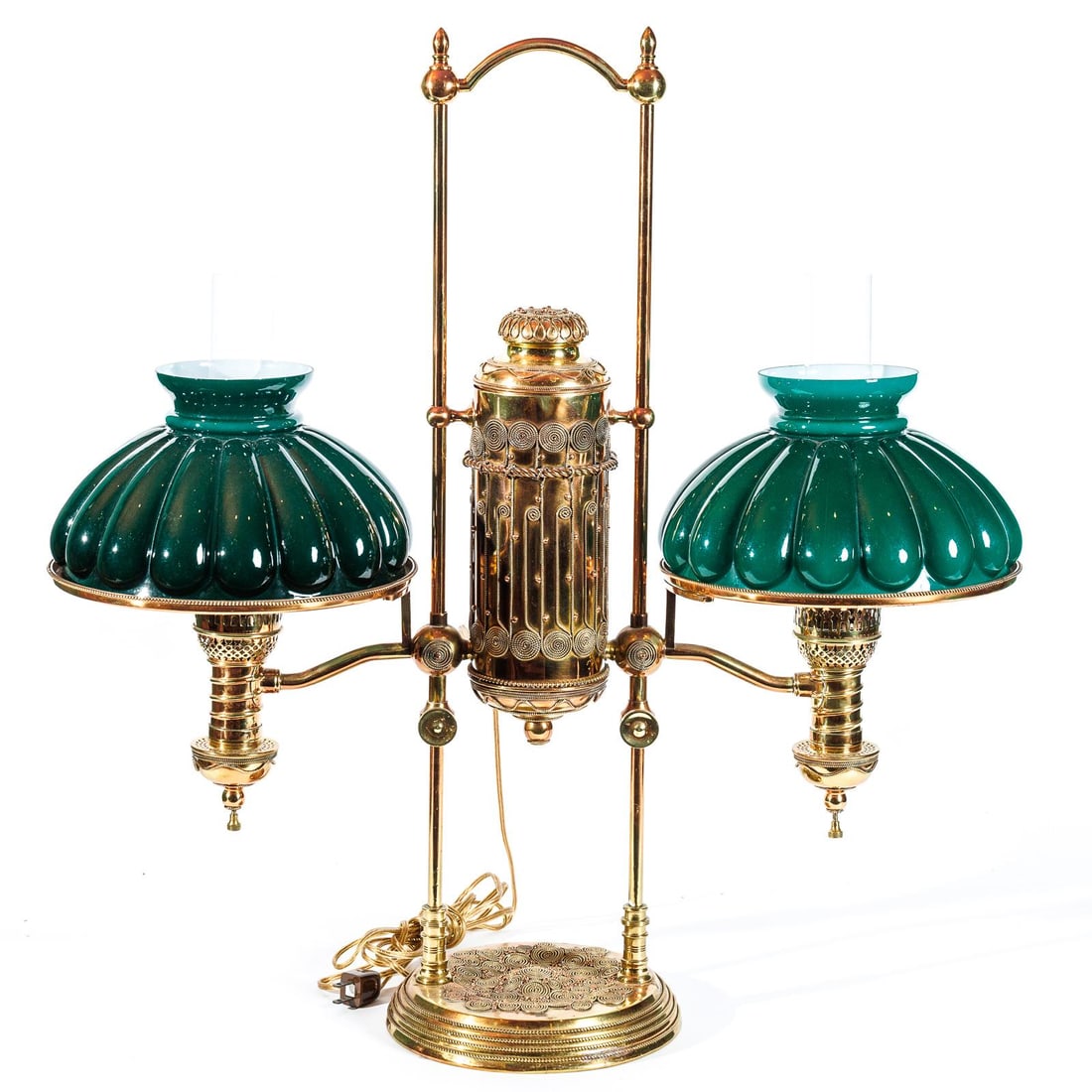 DOUBLE STUDENT LAMP IN THE TIFFANY STYLE. (1 of 16)