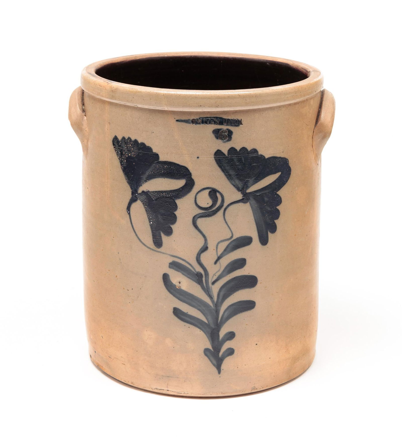 LARGE BLUE-DECORATED CROCK. (1 of 6)