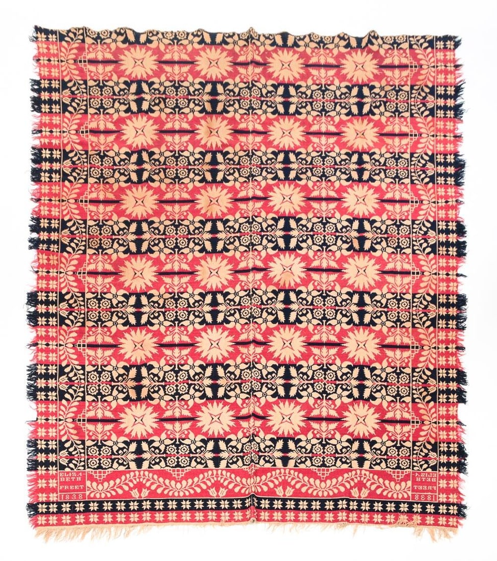 AMERICAN JACQUARD COVERLET. (1 of 5)