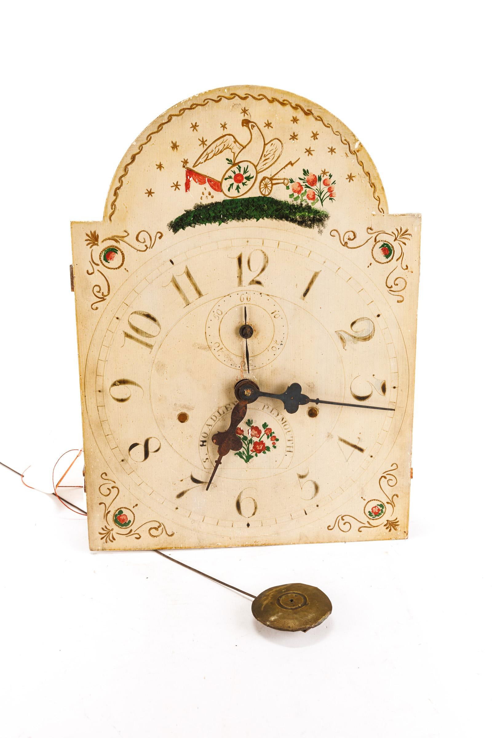 PAINT-DECORATED TALL CASE CLOCK SIGNED HOADLEY. (1 of 13)