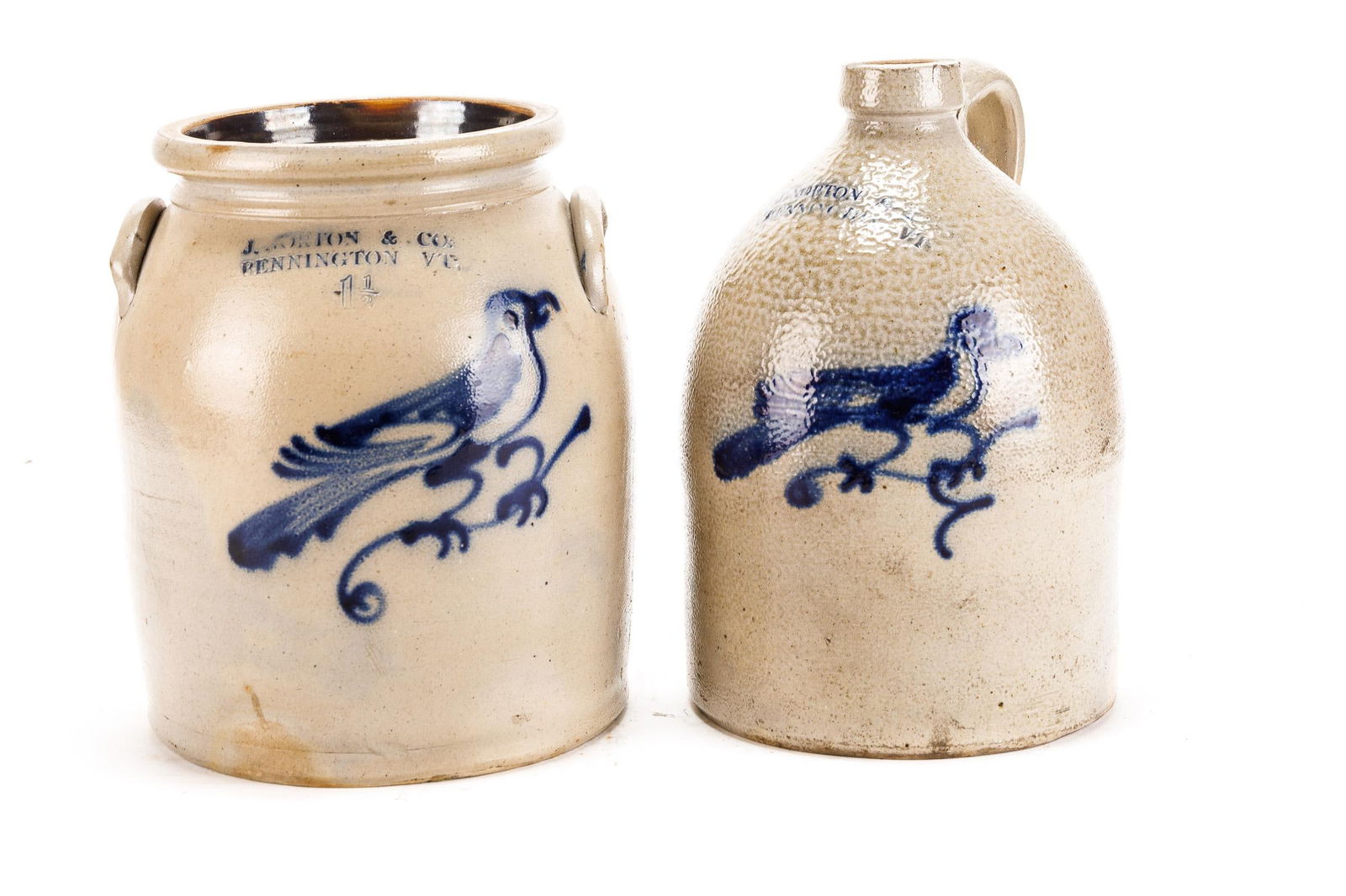 TWO STONEWARE VESSELS. (1 of 15)