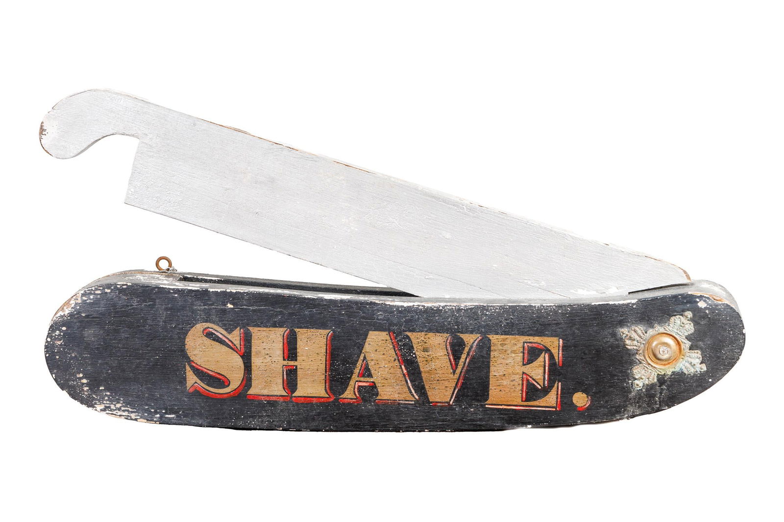 FOLK ART BARBER SHOP TRADE SIGN. (1 of 10)