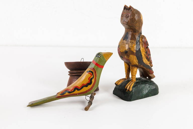 Three Folk Art Carvings Daniel Strawser.