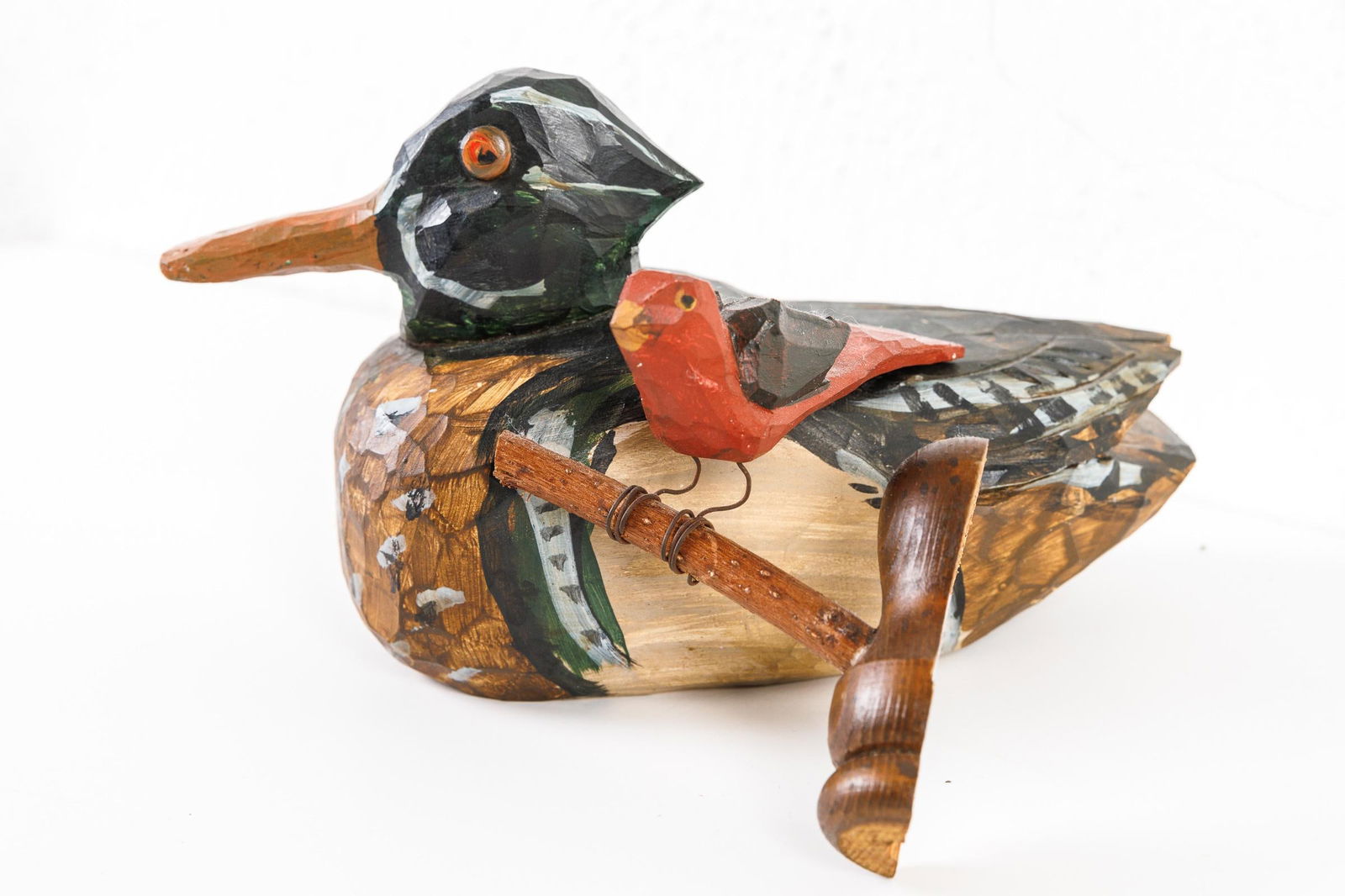 TWO FOLK ART CARVINGS BY DANIEL STRAWSER JR. (1 of 11)