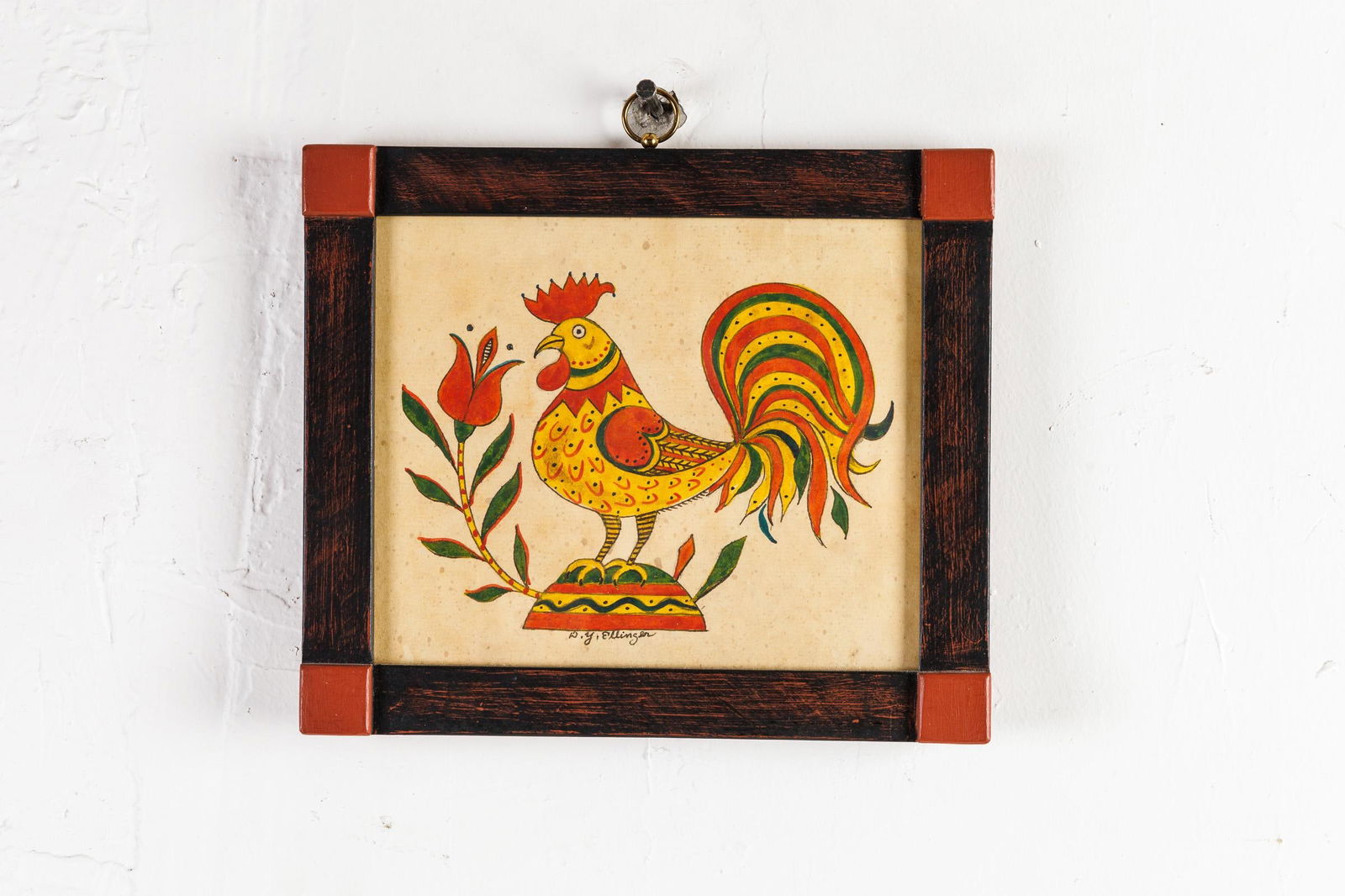 CONTEMPORARY FOLK ART BOOKPLATE BY DAVID ELLINGER (1913-2003). (1 of 5)