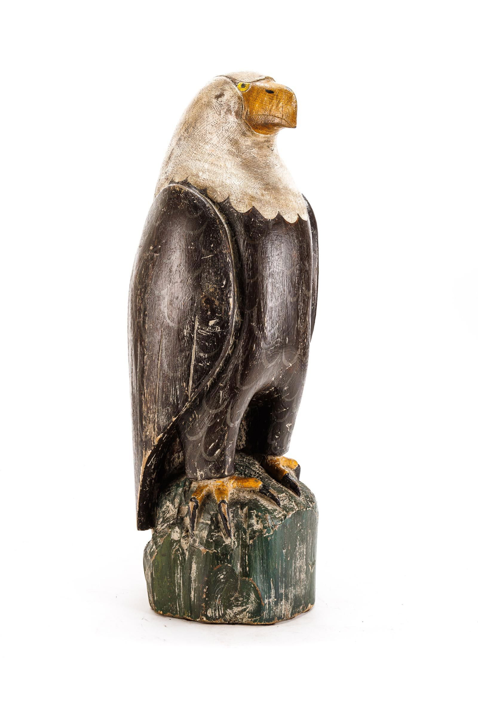 FOLK ART CARVED AND PAINTED EAGLE BY L.W. "LOU" SCHIFFERL (1931-__). (1 of 9)