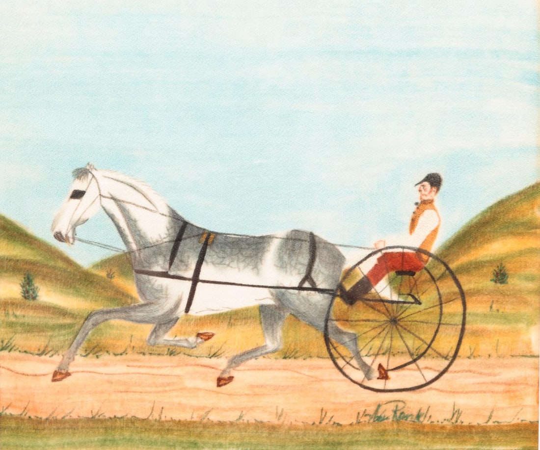 HORSE AND SULKY BY WILLIAM RANK. (1 of 4)