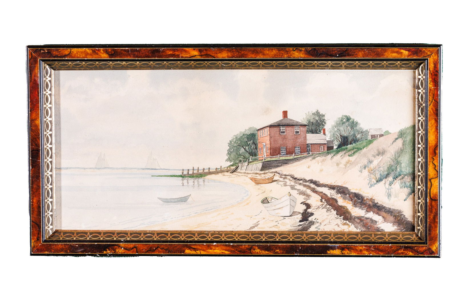 SHORE SCENE SIGNED JOHN JESSE FRANCIS (1862-1933). (1 of 8)