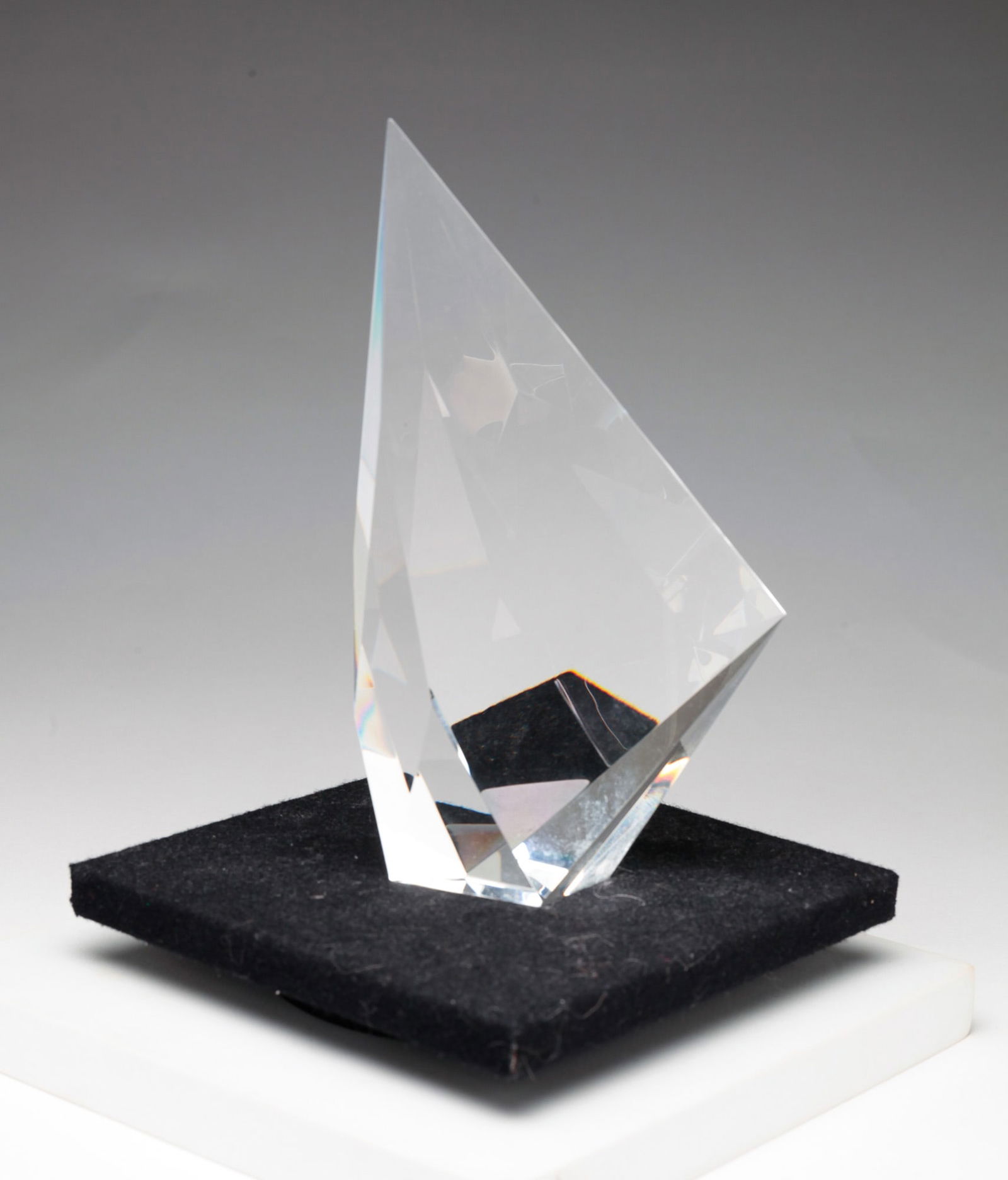CHRISTOPHER RIES (OHIO/WISCONSIN, 1952-) "SOLSTICE" CRYSTAL SCULPTURE. (1 of 8)