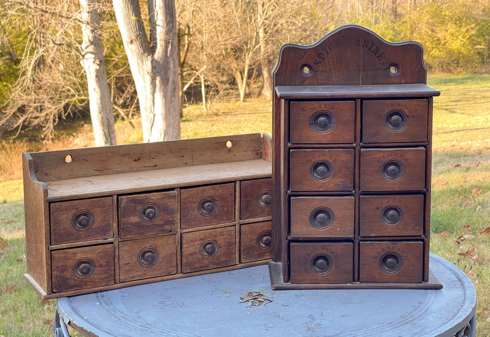 TWO HANGING SPICE CABINETS. (1 of 5)