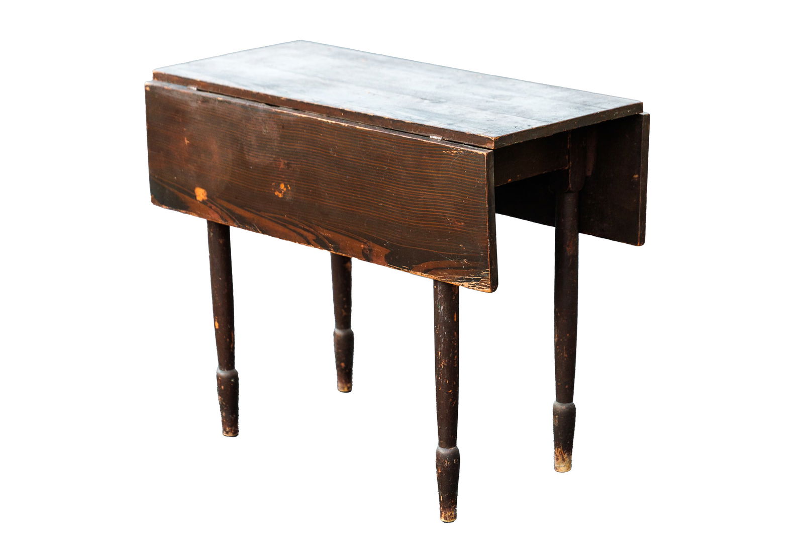 GRAIN-PAINTED DROP LEAF TABLE. (1 of 13)