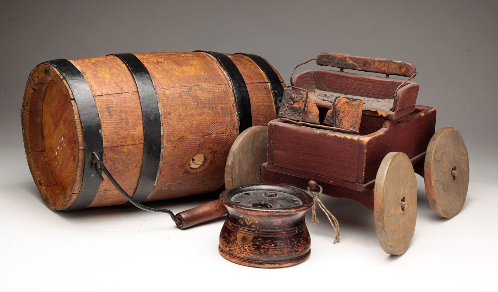 THREE WOODEN PIECES. (1 of 6)