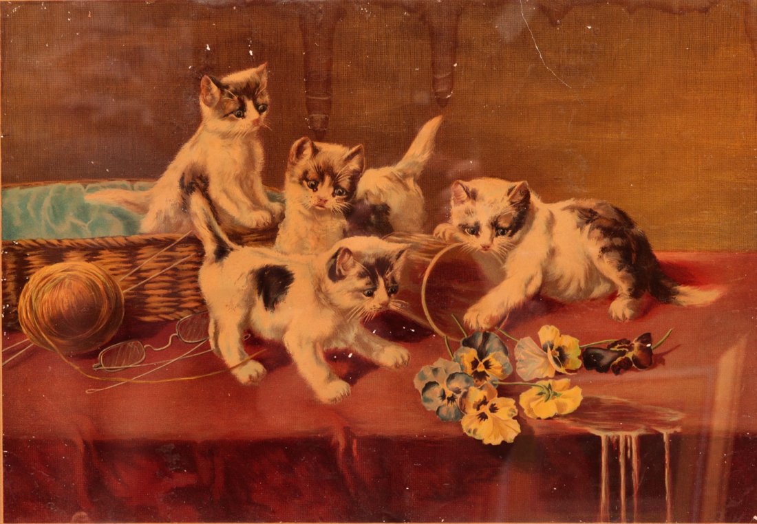 CURRIER & IVES PRINT, "ON MISCHIEF BENT". (1 of 4)