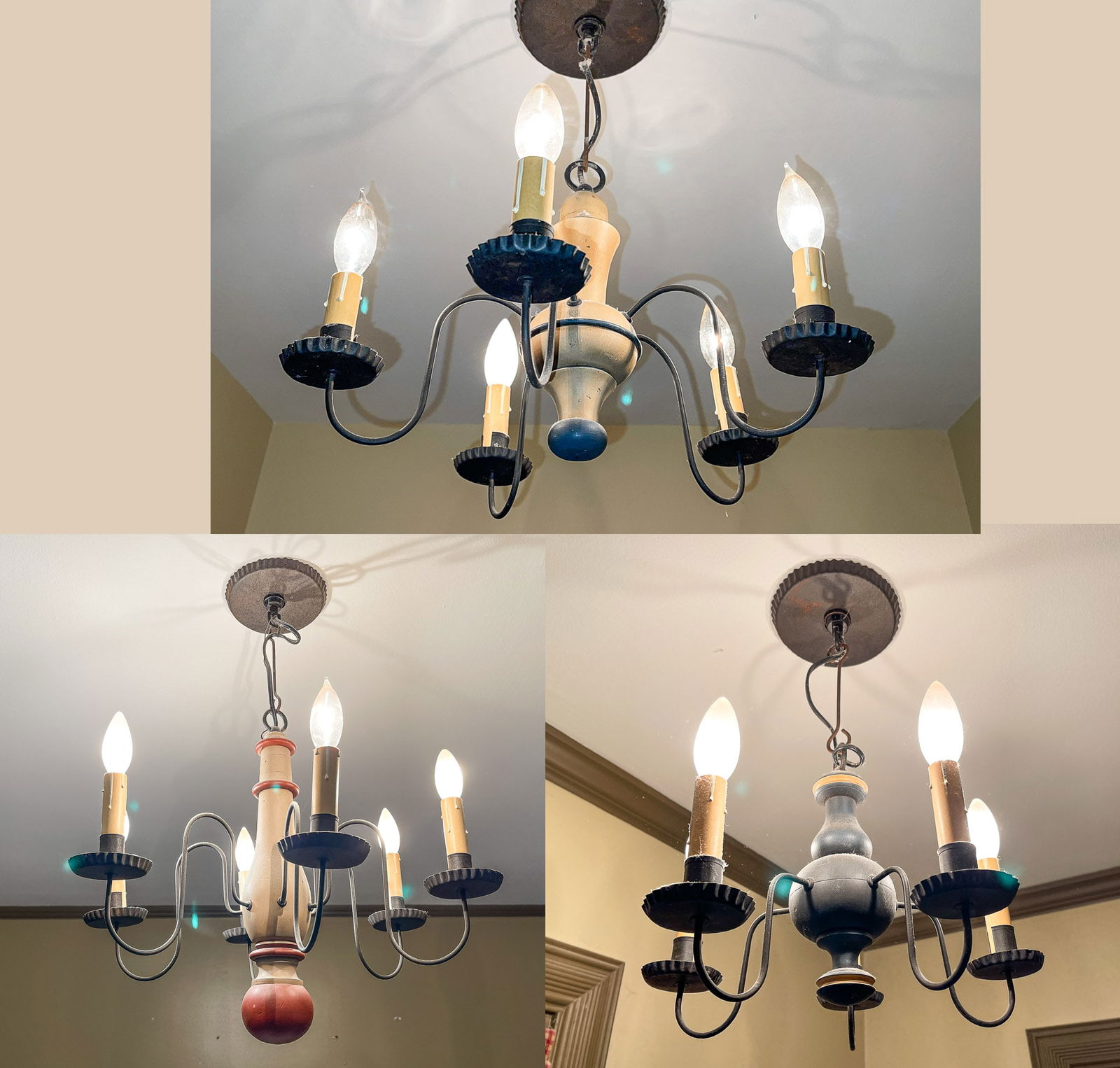 THREE CHANDELIERS. (1 of 4)