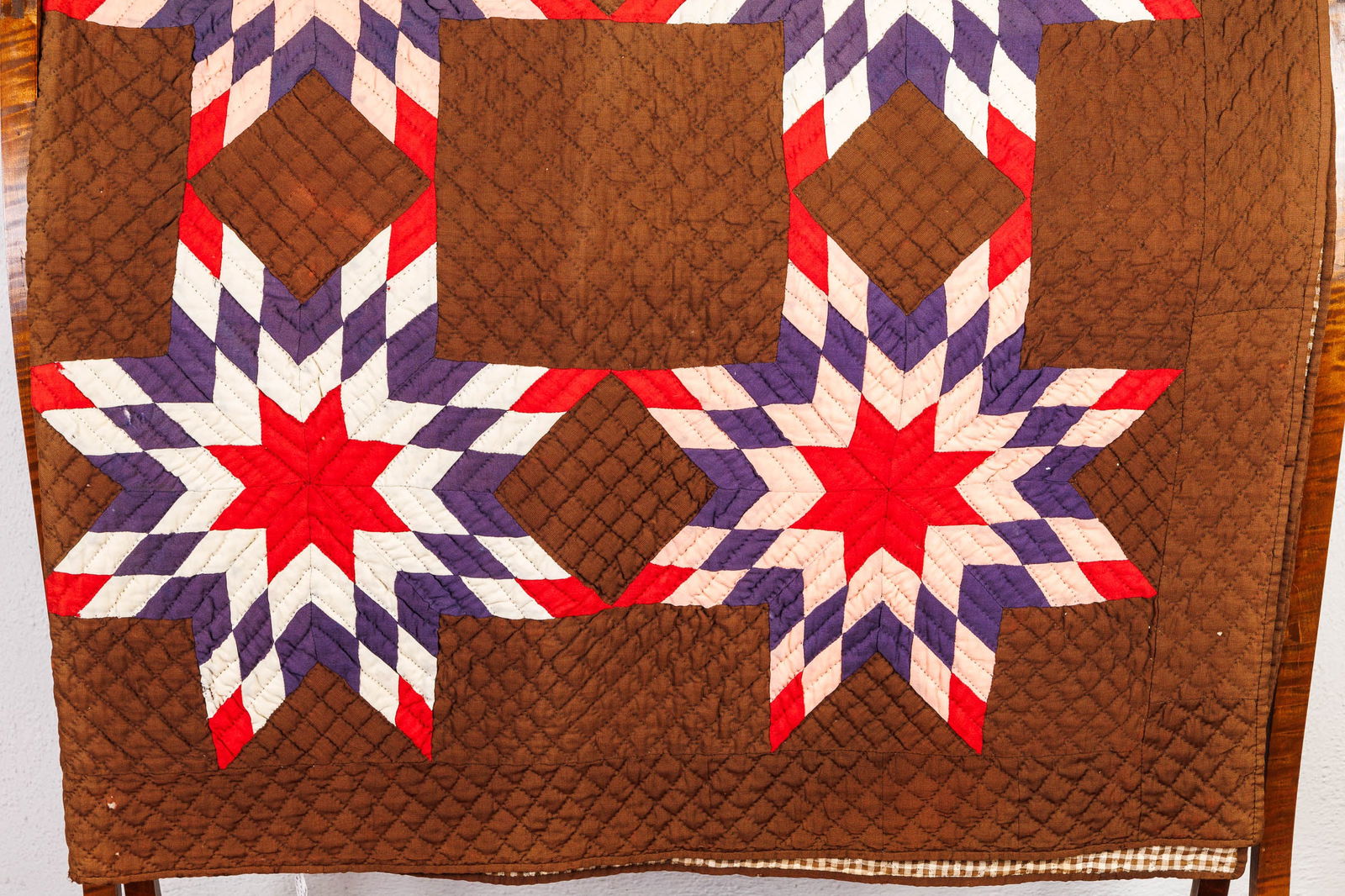 "AMISH STAR" PIECE WORK QUILT. (1 of 8)