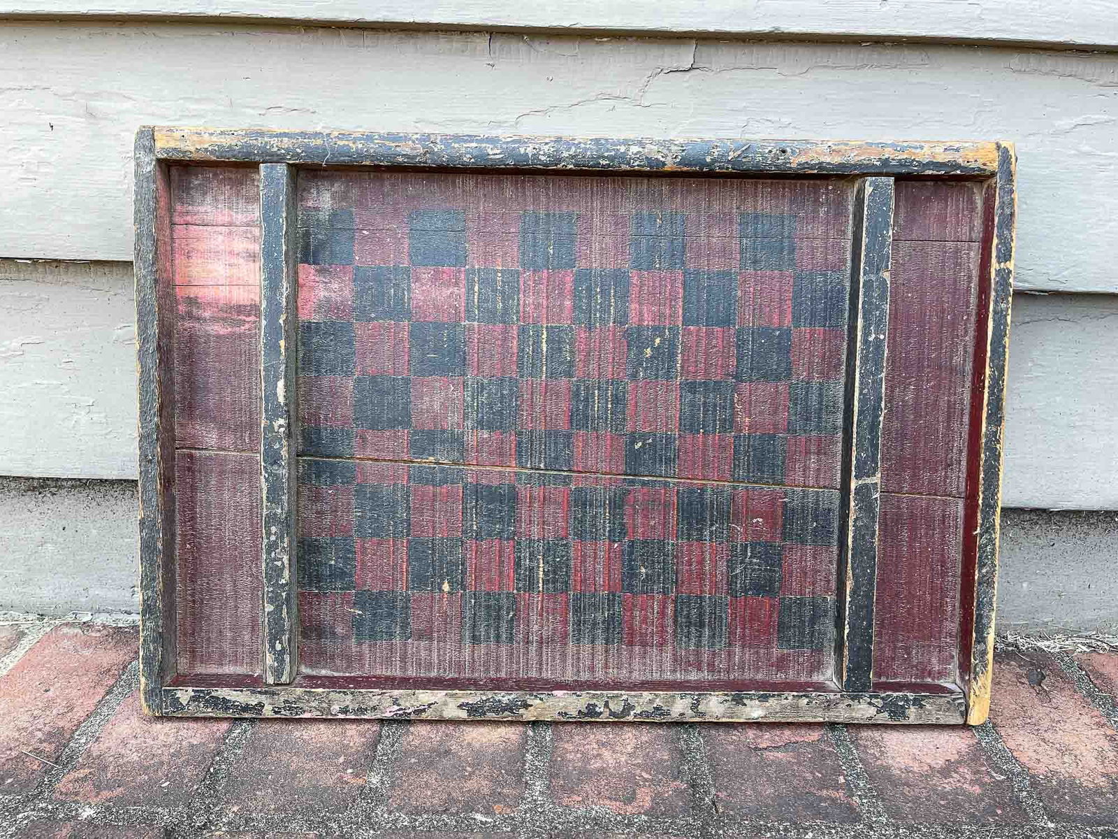 PRIMITIVE PAINTED GAMEBOARD. (1 of 2)