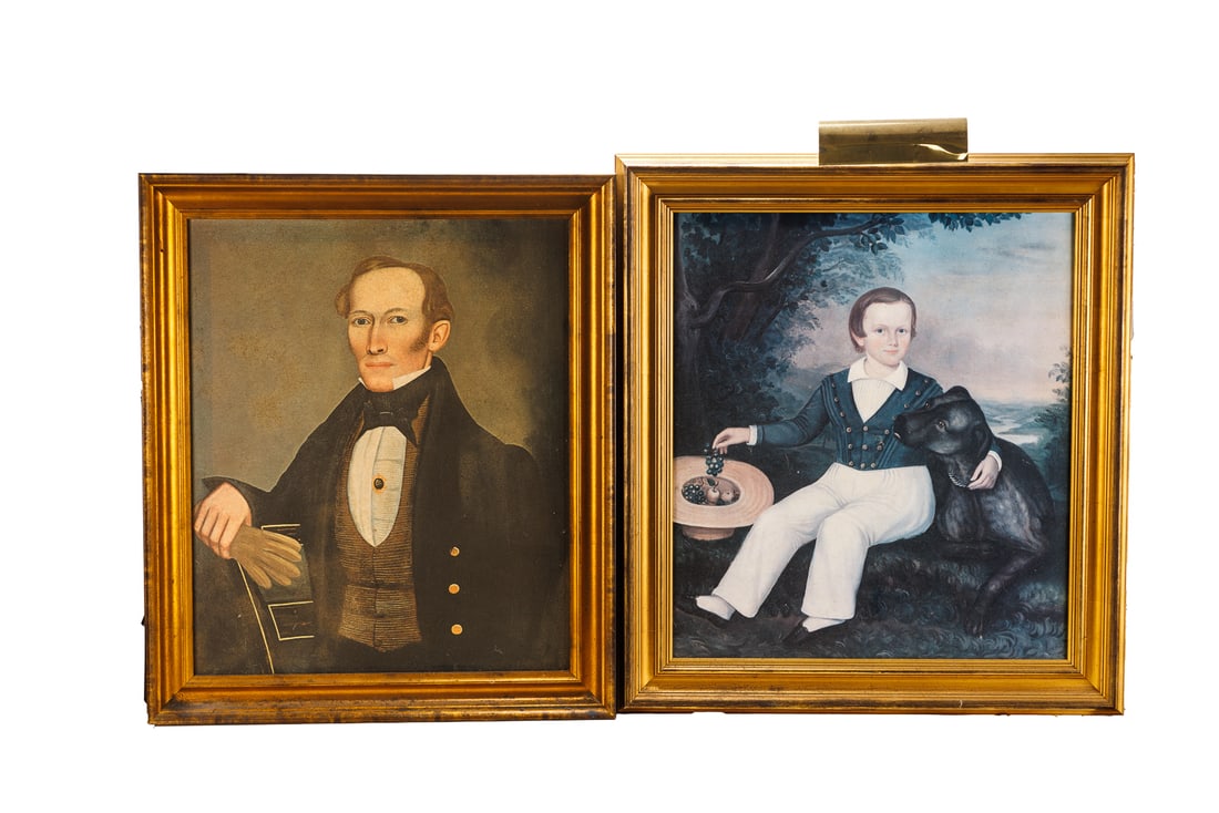 TWO OIL ON CANVAS PORTRAITS. (1 of 19)