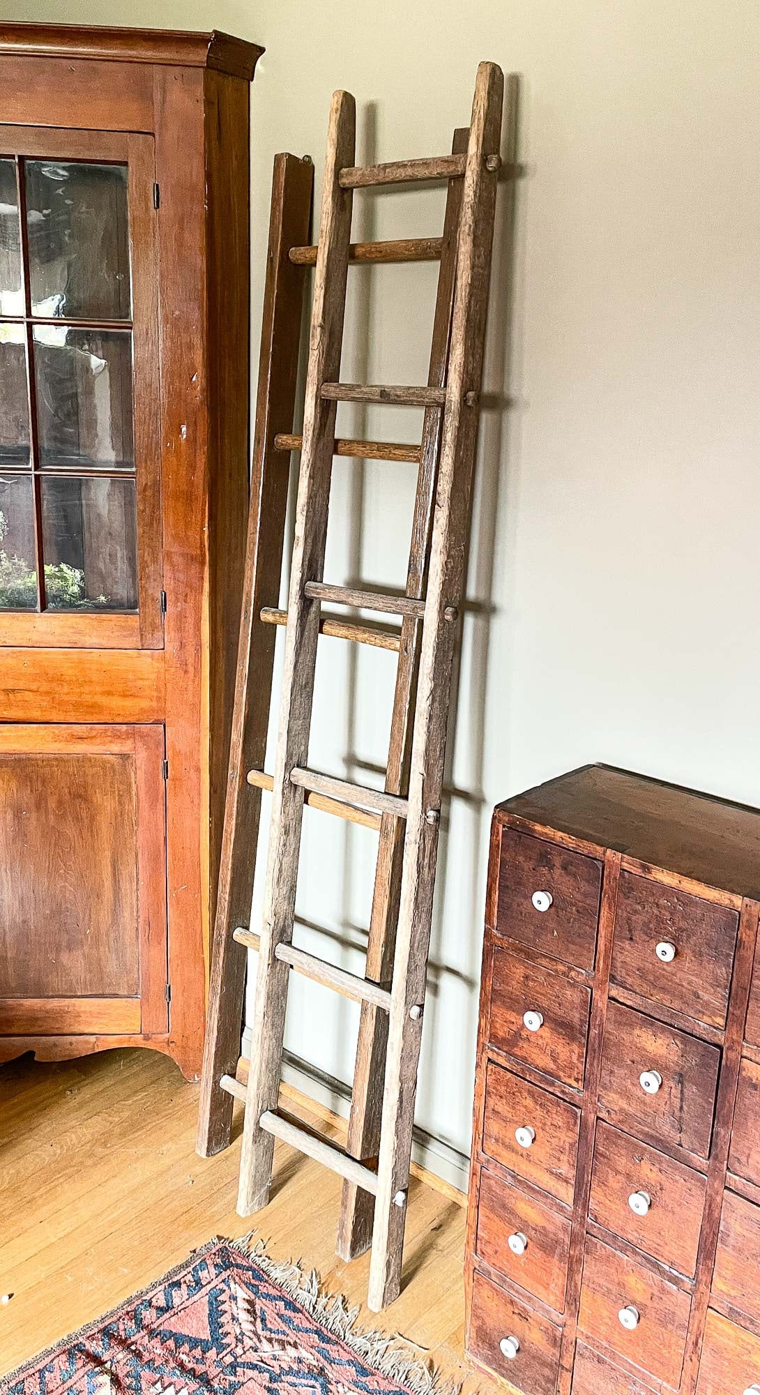 TWO COUNTRY PRIMITIVE LADDERS. (1 of 2)