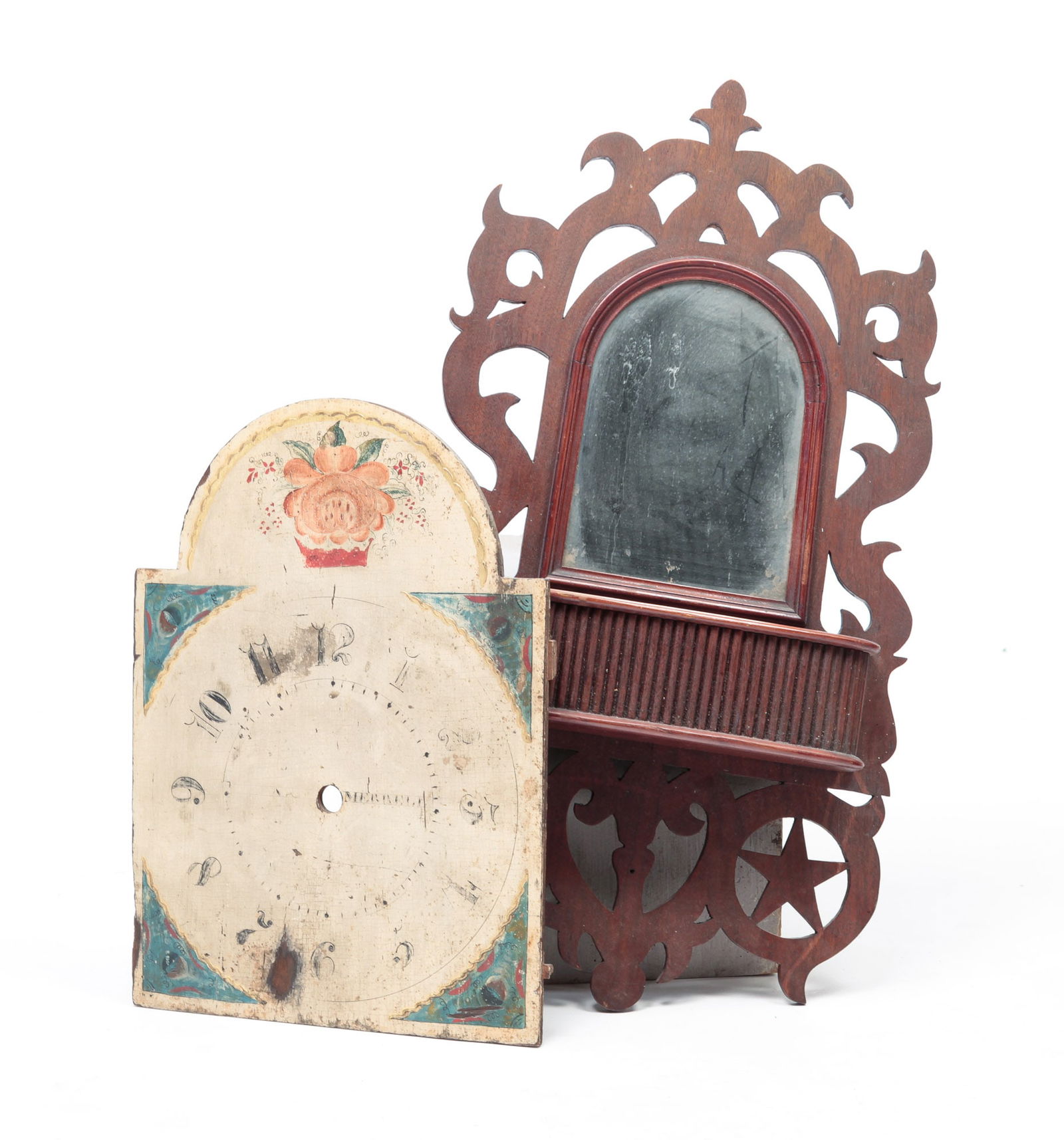 WALL POCKET AND TALL CASE CLOCK FACE. (1 of 5)